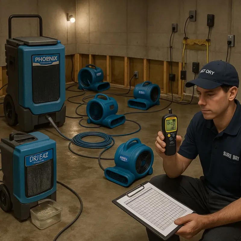 Structural Drying and Dehumidification process in McMinnville, TN